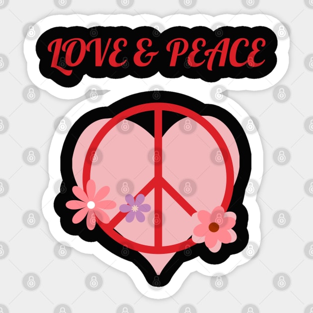 LOVE & PEACE Sticker by zzzozzo